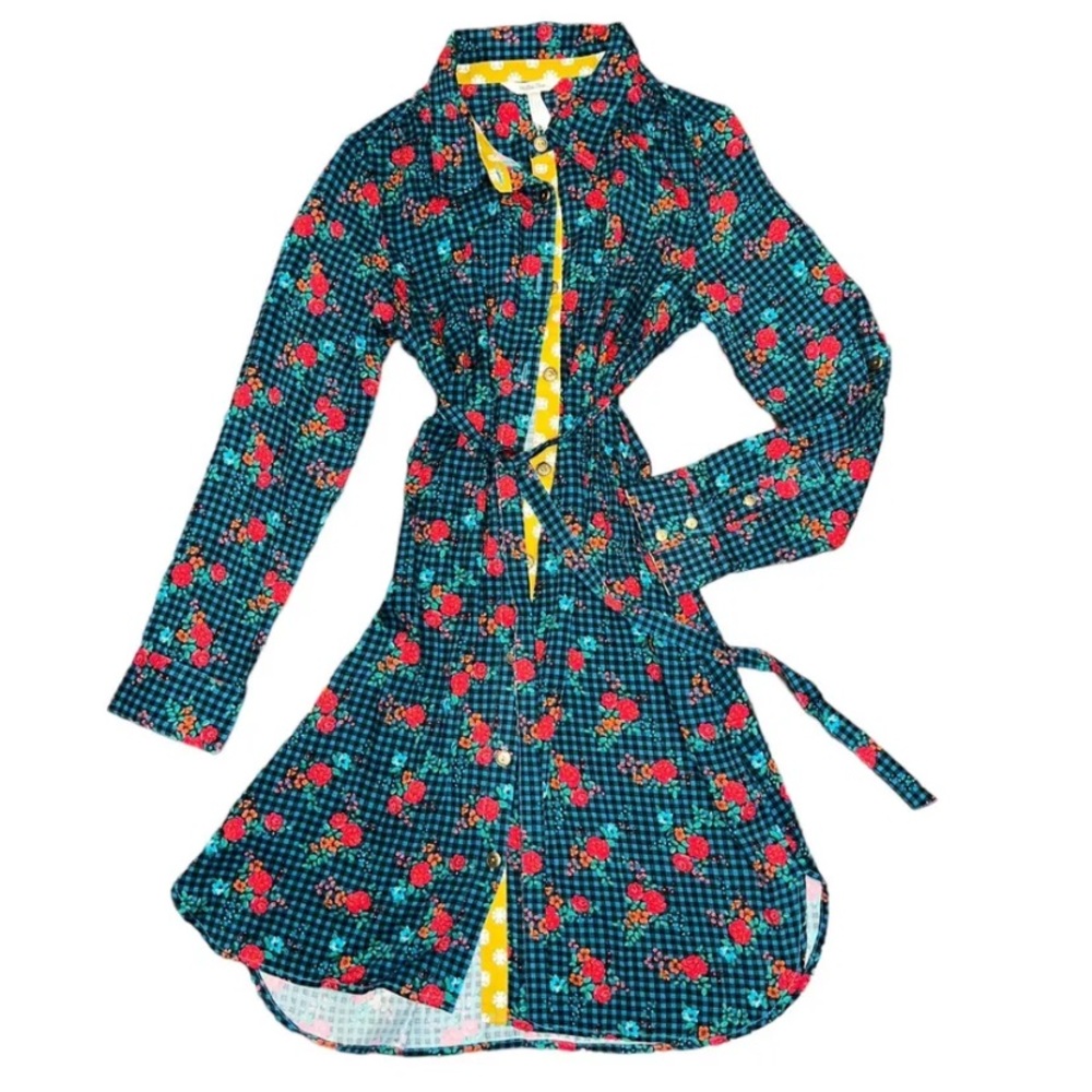 Matilda Jane Fa La La Floral Plaid Dress size small